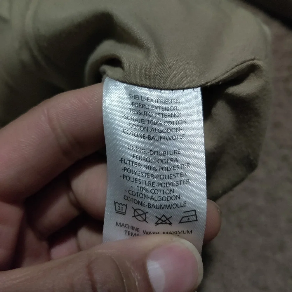 Wenven Women's Tan Cargo‎ Barn Jacket Canvas Coat Parka 100% Cotton Size XL